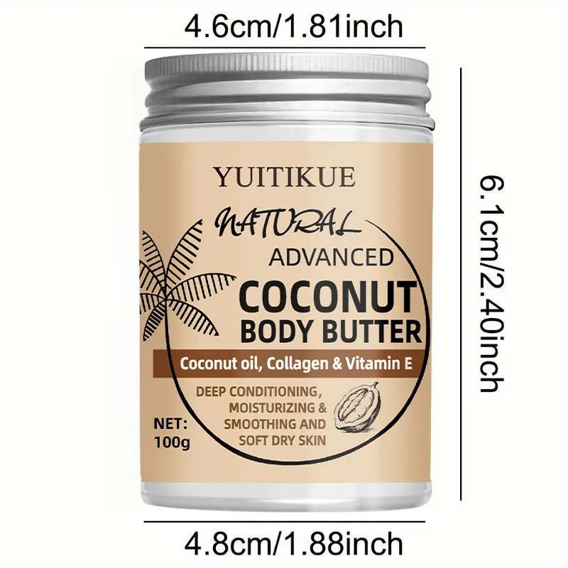 100g Coconut Body Cream - Suitable for everyone, firms and moisturizes the skin, locks in moisture, leaves the skin soft, refine