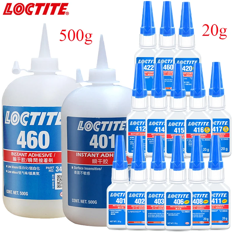 20g 500g Loctite 401 402 403 404 406 407 Super Glue 408 411 412 414 415 416  417 425 431 435 460 495 496 498 Adhesive Instant