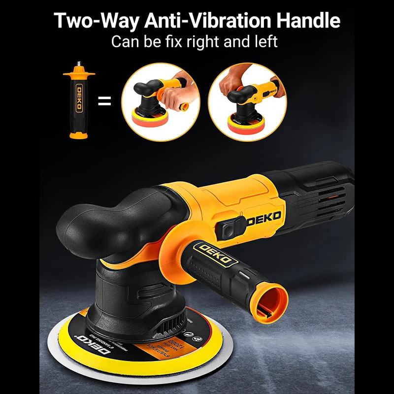 Dual Action Car Polisher Buffer 6 Speed Random Orbital Polish Kit