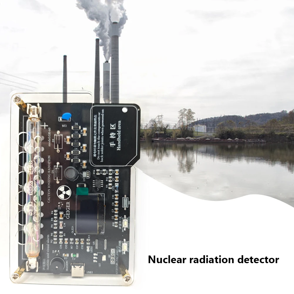 방사선 측정기 DIY 가이거 카운터 키트 (음향 및 조명 알람 포함) 가이거 카운터 조립 모듈 DIY 가이거 카운터 키트