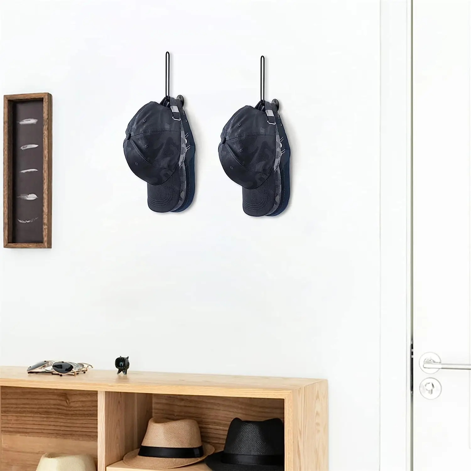 Description Picture 4 of itemCap Holder Hat Organizer for Baseball Caps Wall Hat Rack Hooks for Wall Cap Hanger Storage Hat Display Organizer Holds 10 Caps