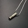 Classic Pure Titanium Pendant Necklace For Men Simple Cylinder Snake Chain Jewelry Gift 6
