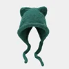 New Fashion Cute Knitting Beanie Hat 2022 Autumn Winter Knitted Wool Caps Girl Cat Ear Pointed Pullover Women Bonnet Hats 2