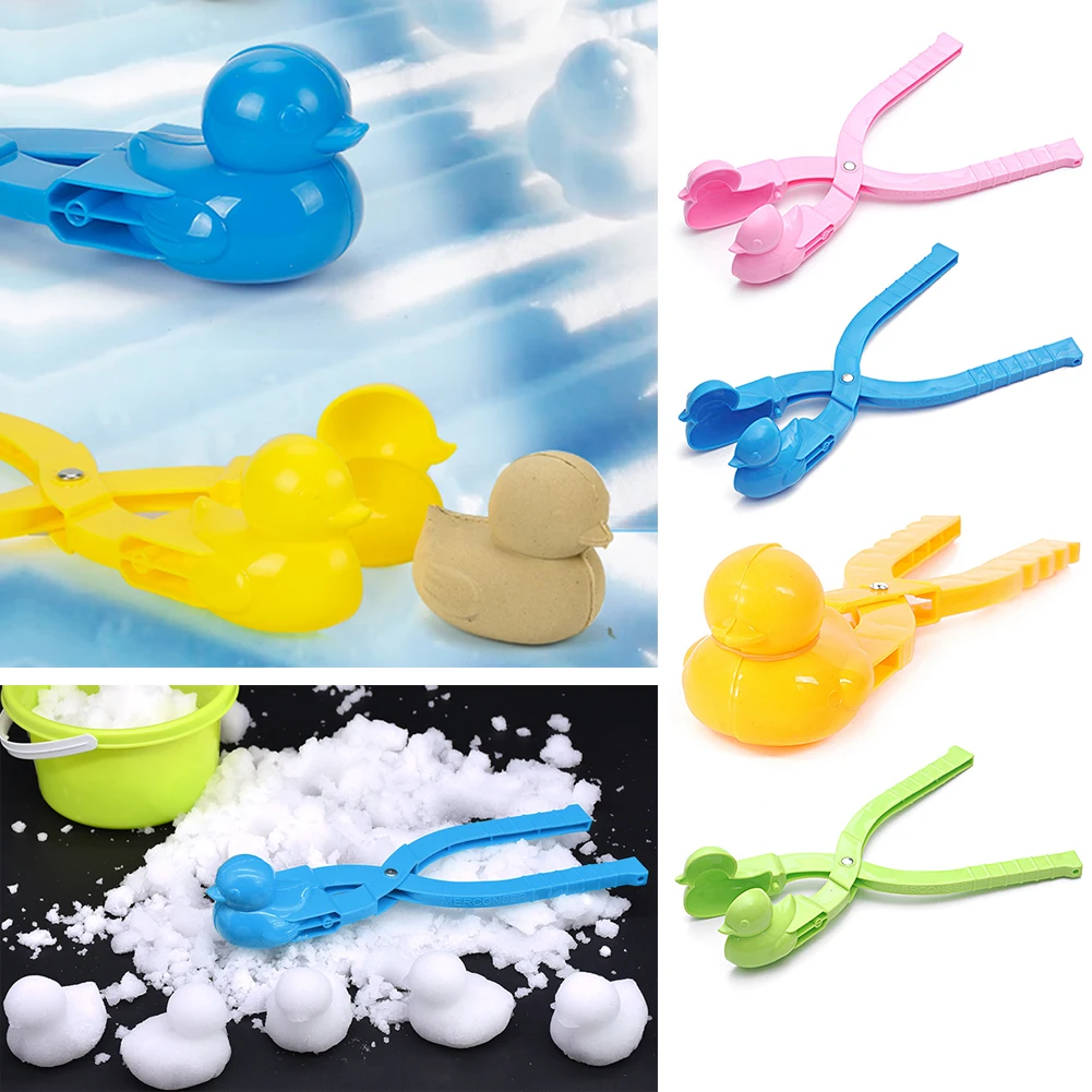 1/4pcs Snowball Clip Cute Duck Snowball Maker Clip Children Outdoor Winter Snow Sand Mold Outdoor Snowball Fight Fun Sports Toy 2