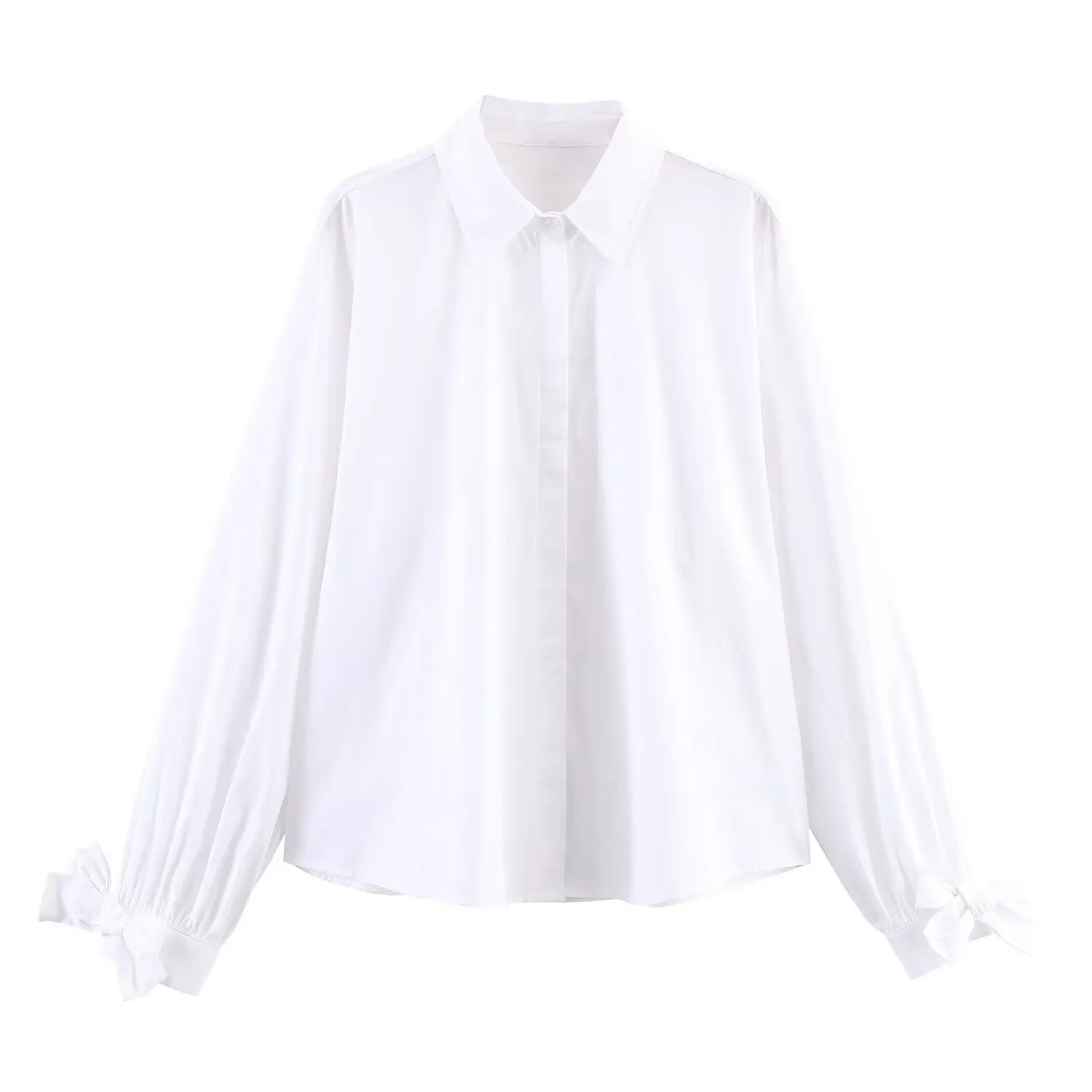 Women Spring Autumn Shirt Female Solid Long Sleeve Bow Decoration Satin Shirt Lady Casual Fashionable Loose Shirt Top Streetwear