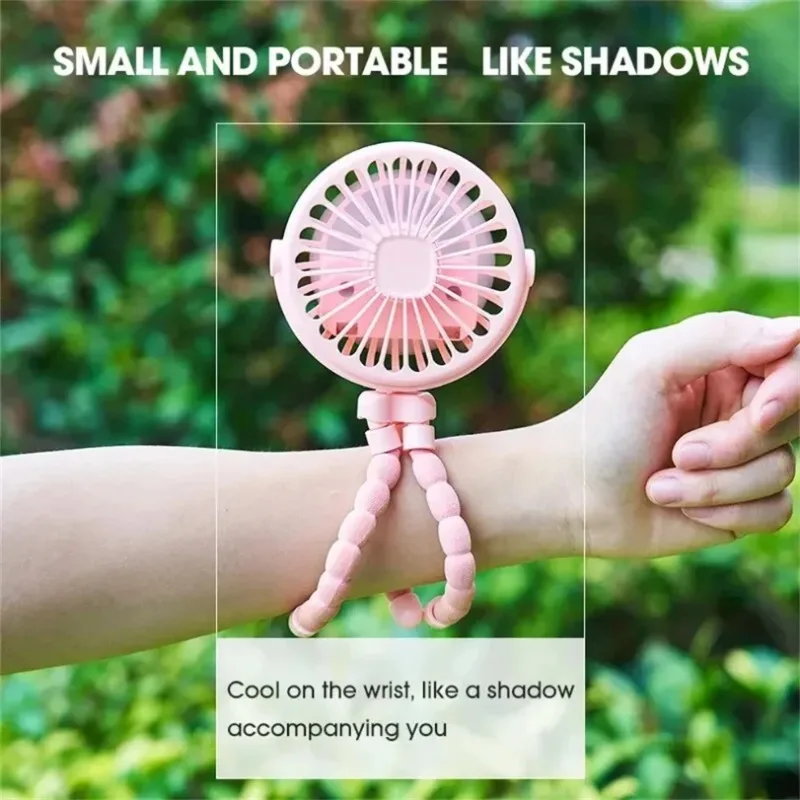 Cute octopus desktop, stroller usb rechargeable fan portable mini twistable standable fan