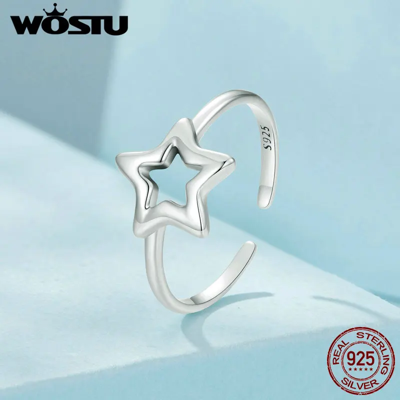 

Женское кольцо со звездой WOSTU, оригинальное кольцо из стерлингового серебра 925 пробы, Ювелирное Украшение для вечеринки, подарок на день рождения