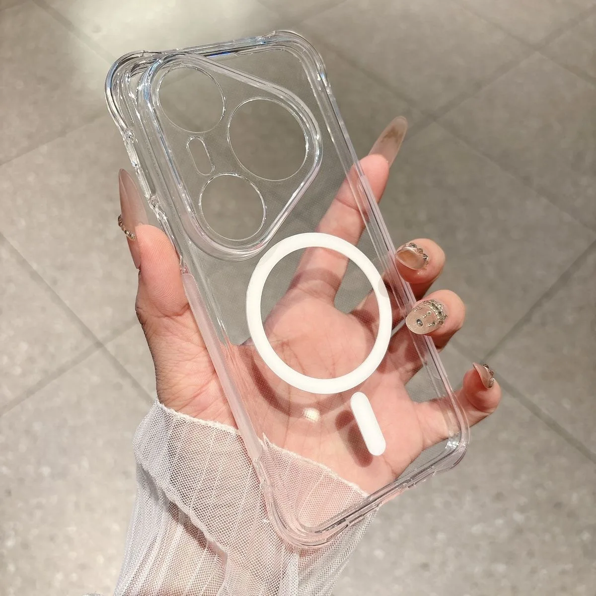 Reinforced Corners Shockproof Clear Case with MagSafe-Compatible Wireless Charging
