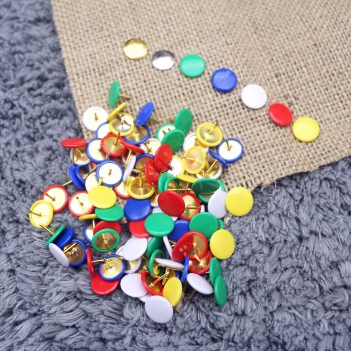 Push Pins 100pcs Color Decorative Multi Functional Flat Headed Thumbtacks For Wall Decoration Photo Office School