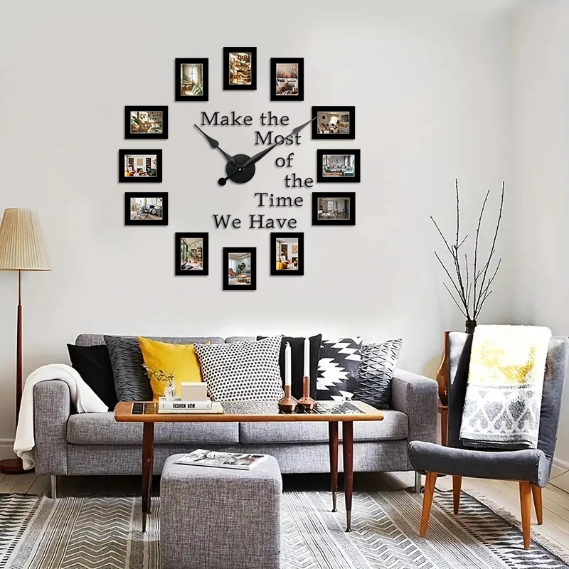 Creative Photo Frame DIY Wall Clock – Modern Decor 3