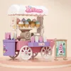 Sweet Dessert Stand Ice Cream Truck Toy Colorful Luminous Mini Bread Truck DIY Mini Children's Food Stand Truck Toy Kids 3