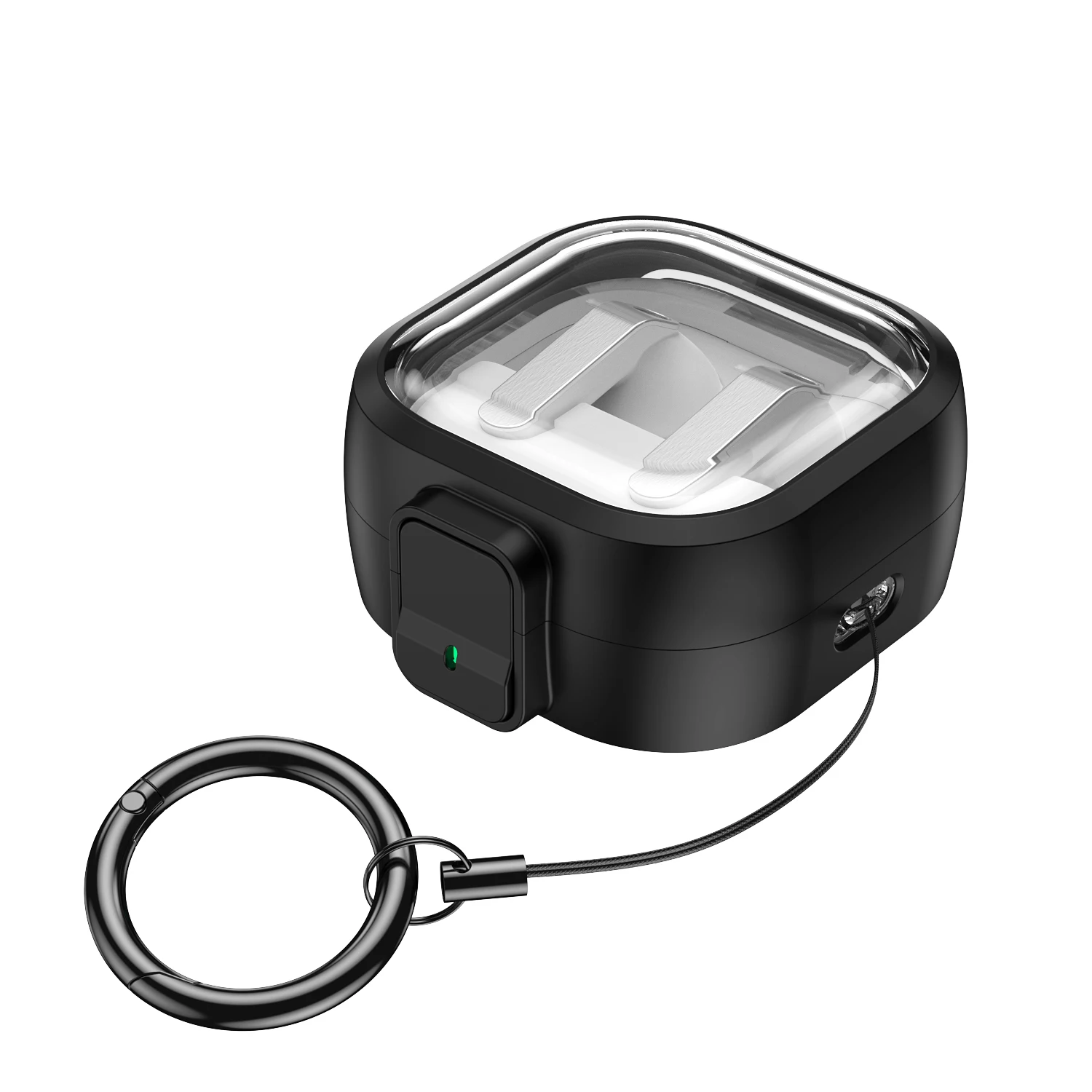 Transparent Shockproof Safety Lock Hard Case for Galaxy Buds Pro 4 Earphones