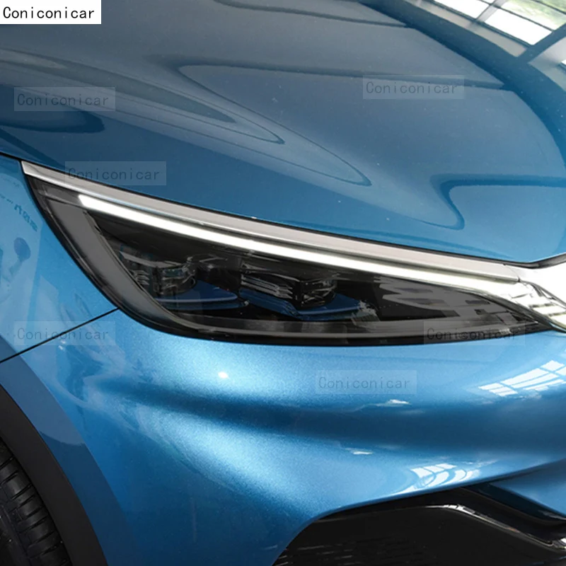 For BYD ATTO 3 EV Electric 2022 2023 DMI Car Headlight Protection Tint Film Smoke Black TPU Protective Light Sticker Accessories