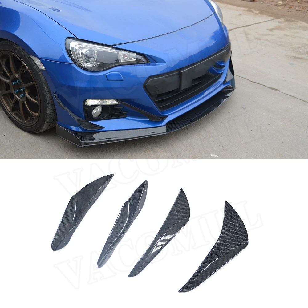 

4Pcs Carbon Fiber Front Bumper Splitters Canards Air Knife Surrounded for Toyota GT86 for Subaru BRZ 2014-2016 FRP