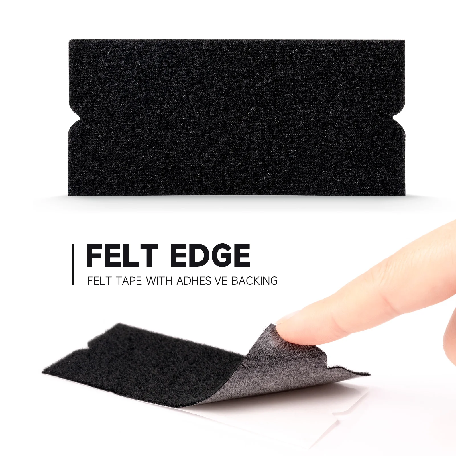 FOSHIO 10pcs Spare Fabric Felt Edge Protector For 10cm Squeegee Carbon Fiber Wrap Car Film Scratch-Less Cloth Window Tint Tools