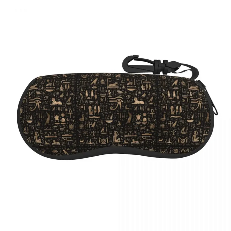 

Custom Ancient Egyptian Hieroglyphs Shell Glasses Case Unisex Travel Egypt Symbol Eyeglasses Case Sunglasses Protector Box