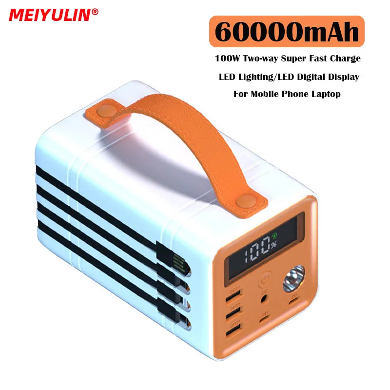 Large Capacity Power Bank 100w Power Station 60000mah Mobile Phone