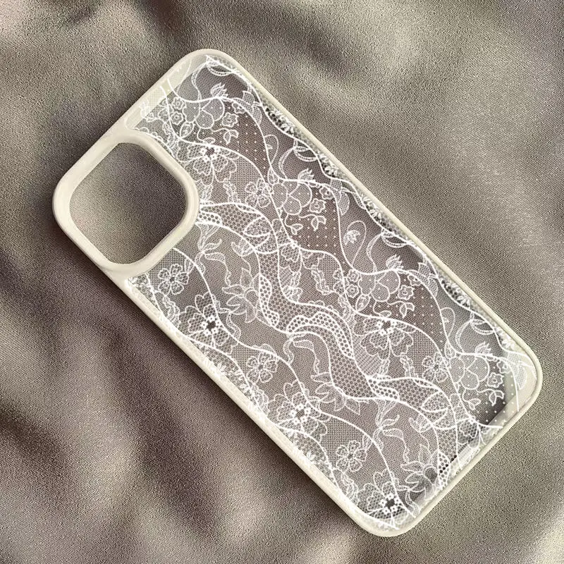 Vintage White Lace Floral Phone Case for iPhone 17 16 15 14 11 12 13 Pro Max 16E 17Air X XR XS 7 8 Plus SE 2022 Protective Cover - Image 3