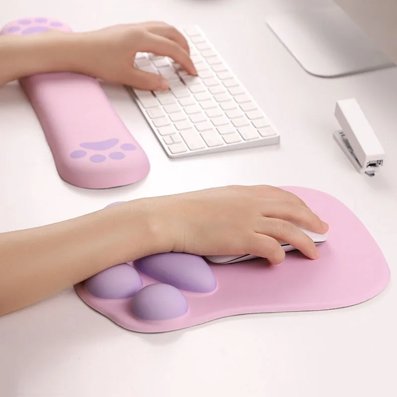 Cat Paw Mouse Pad Wrist Rest Gamer Computer Gel Mouse Pads Set Cute Kawaii Keyboard Pad Wrist Support Mousepad mouse pad gaming mousepad wrist pad
