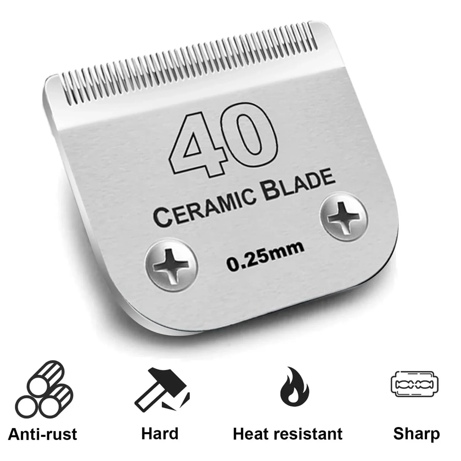 2Pack Detachable Dog Grooming Clipper Replacement Blades Compatible with Andis/Wahl/Oster Dog Pet Clippers, Ceramic Blade