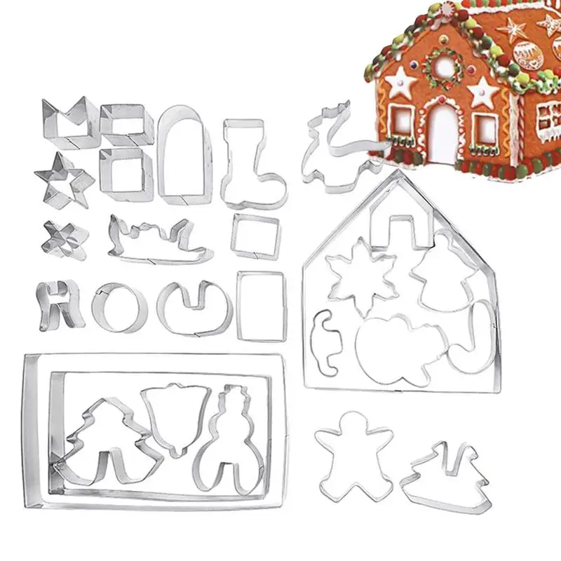 

Winter Cookie Cutters Sandwich Cutter Set For Children Kids Dinosaur New Winter Christmas Theme Stainless Steel Cookie Molds