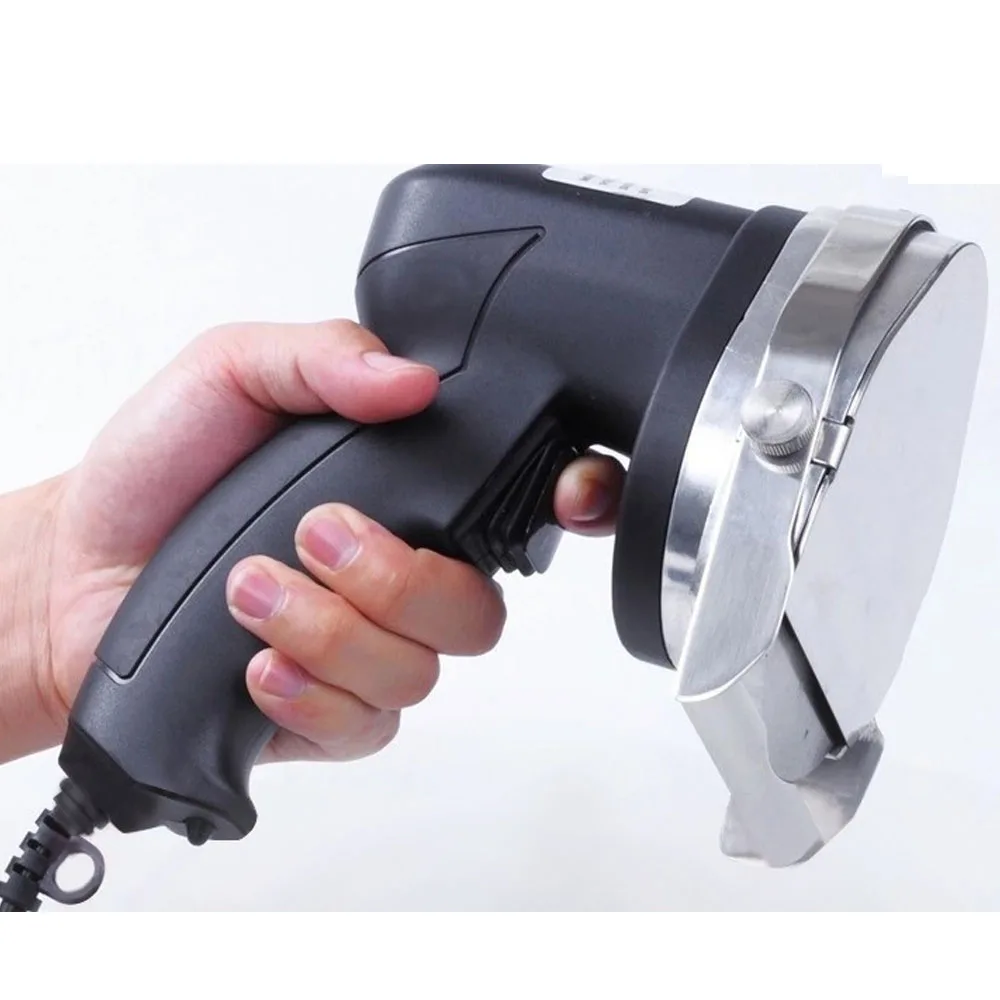 220V Electric Kebab Slicer Handheld Roast Meat Cutting Blade Slicing Machine Commercial Kebab Wheel Blade Meat Disc Cutter 80W