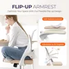 Office Desk Computer Gaming Chair with Ergonomic Lumbar Back Support Flip-up Padded Armrest Adjustable Height and Wheels 6