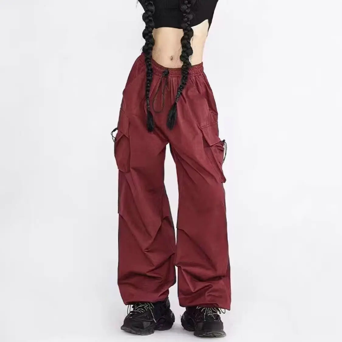 Customized Oversized Parachute Pants Women Fashion Streetwear Baggy Cargo  Pants - China Pant and Windproof Trouser price