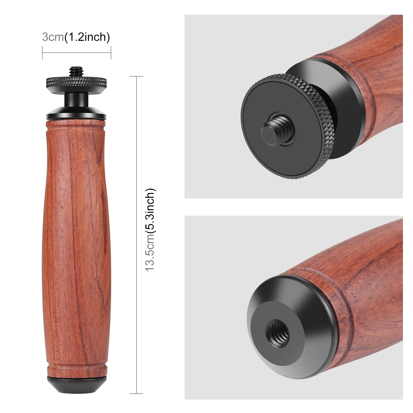 PULUZ Wooden Handle Camera Grip Stabilizer Handgrip for Action Sport Cameras DSLR & SLR /Gimbal Stabilizer/DJI Osmo Mobile