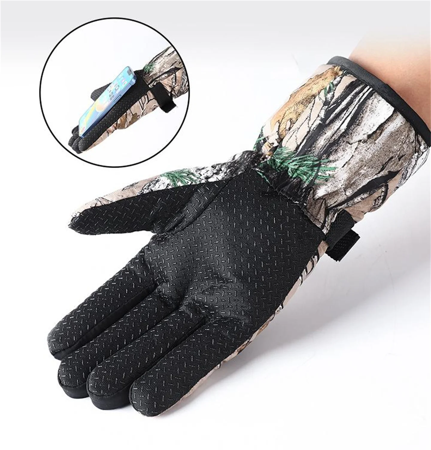 Camouflage Hunting Gloves Men Women Winter Thermal Fleece Fishing Skiing Gloves Outdoor Cycling Motorcycle Waterproof