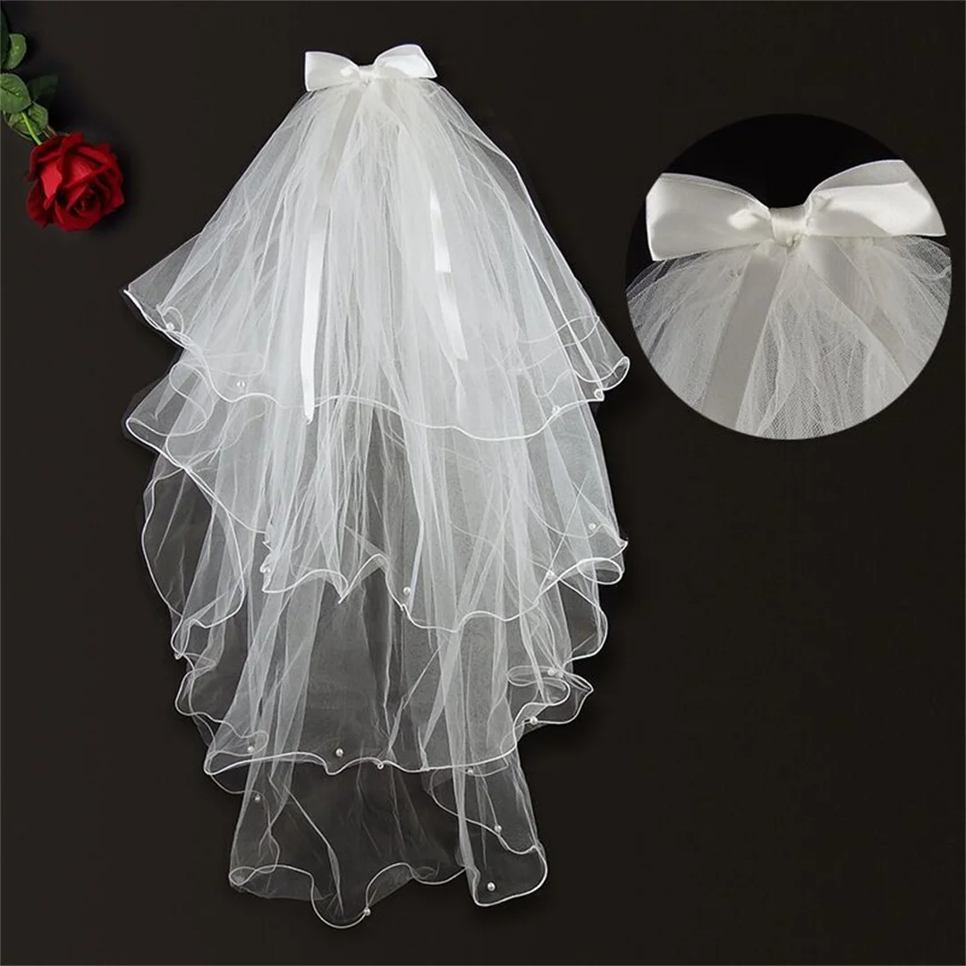 

Veil bride main wedding dress headdress high-end sense wedding proposal certificate photo props white French white yarn