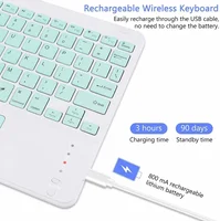 Spanish/English Bluetooth Keyboard 10 inch for iPad Air Pro Wireless Rechargeable Keyboard for Phone Tablet Laptop Universal - Image 3