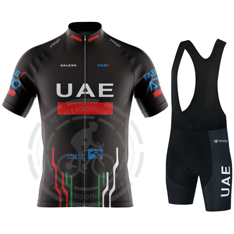 Uae Cycling Clothing Man Summer Short Sleeve Road Bike Sportswear Breathable Mountain Bike Jerseys Set Ropa Ciclismo Hombre