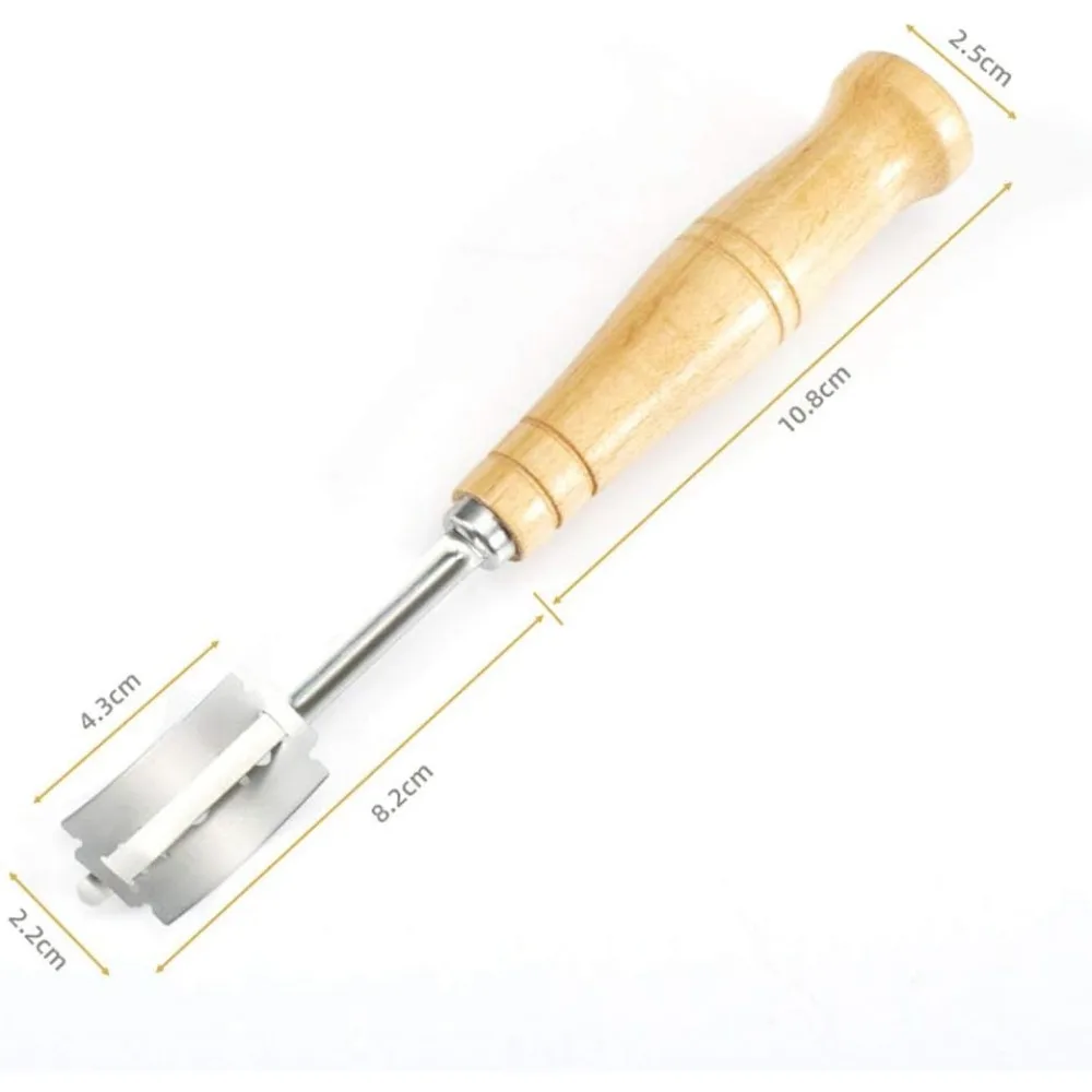 Bread Scoring Knife Cutting Tool Handmade for Bakers with 5 Blades, Leather Protective Cover, To Cut Yeast Bread Patterns