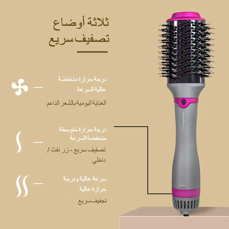 Replaceable Head Hair Dryer Hot Air Brush Styler Volumizer Hair Straightener Curler Comb Roller Electric Ion Blow Dryer Brush