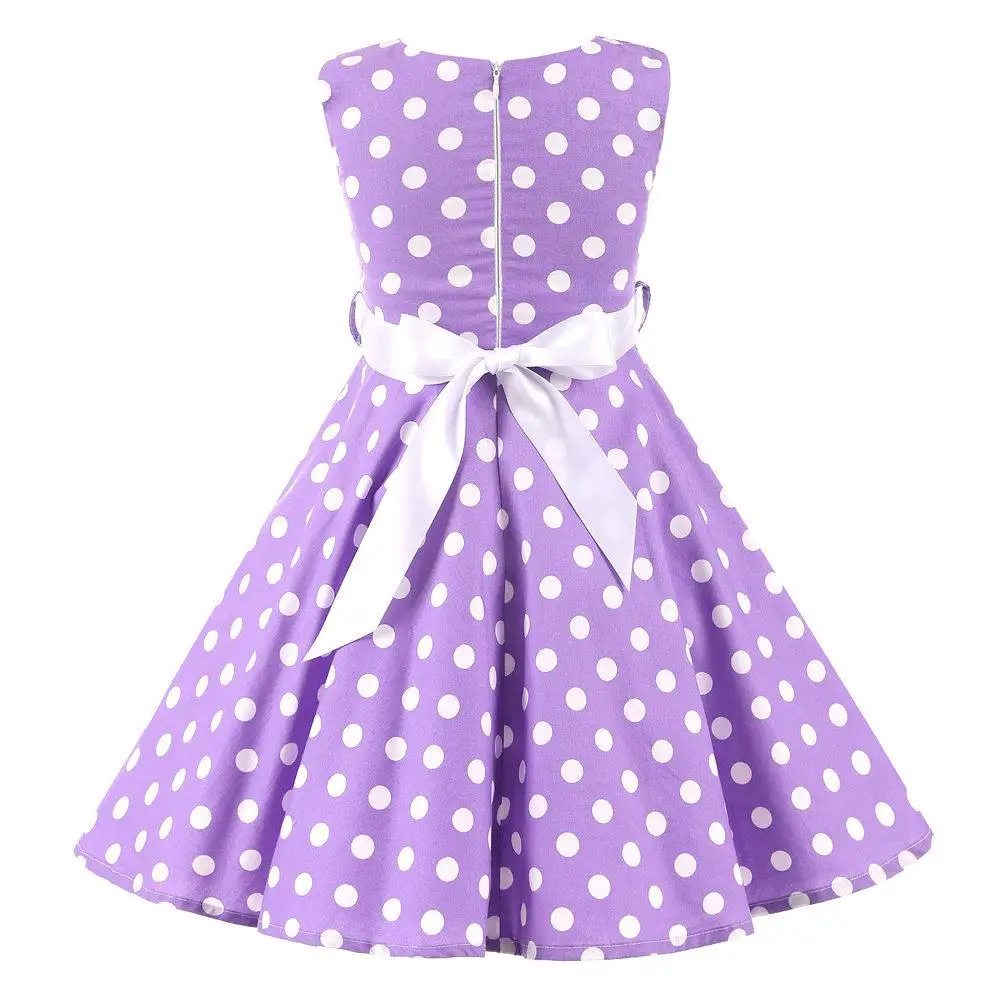 baby boy dress Children Summer Dresses Sleeveless Polka Dot Flower Performance Dress Retro Clothes Big Girls Fashion  Party Vestido Princesa boutique baby dresses