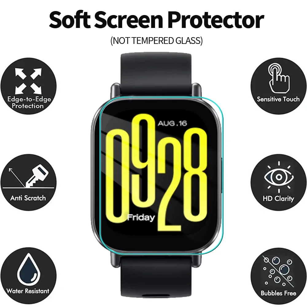 5-1Pack Anti-scratch Protective Film for Redmi Watch 5 Lite Tempered Glass Watch Screen Protector for Redmi Watch5 Lite Cover