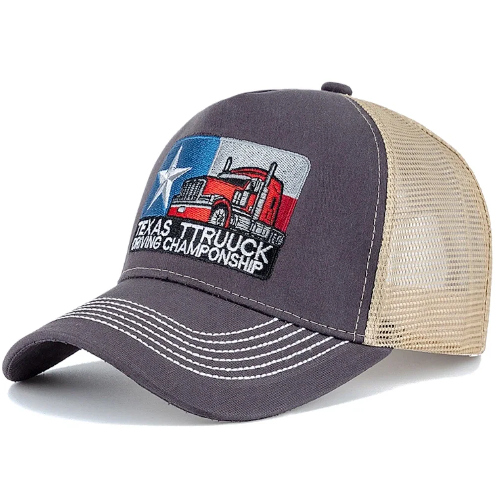 Unisex Baseball Cap Texas bestickt Trucker Hut Mesh Hut Kappe für Männer Frauen atmungsaktive Streetwear Sommer Outdoor Trucker Cap – Detail 14
