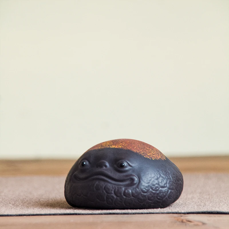 Purple sand golden toad tea pet Table Accessories Figurine Purple Clay Zen