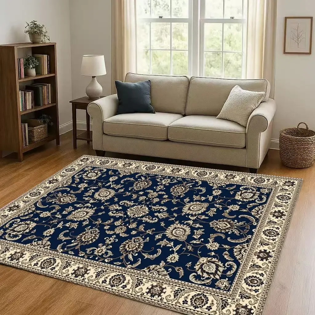 พรมปูพื้นห้องนั่งเล่นสไตล์ตุรกีเปอร์เซียโบฮีเมียนสุดหรู ไม่ลื่น นุ่มสบาย เหมาะสำหรับห้องนอนและโซฟา ทำความสะอาดง่าย ใช้ตกแต่งบ้านหรือเป็นพรมเช็ดเท้า 1