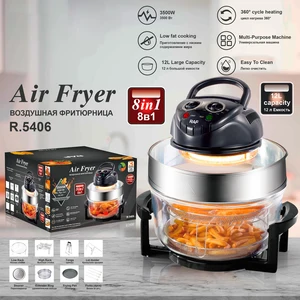 Multifunction 3500W Electric Air Fryer 12L Large Capacity Visible Household Mini Oven R.5406