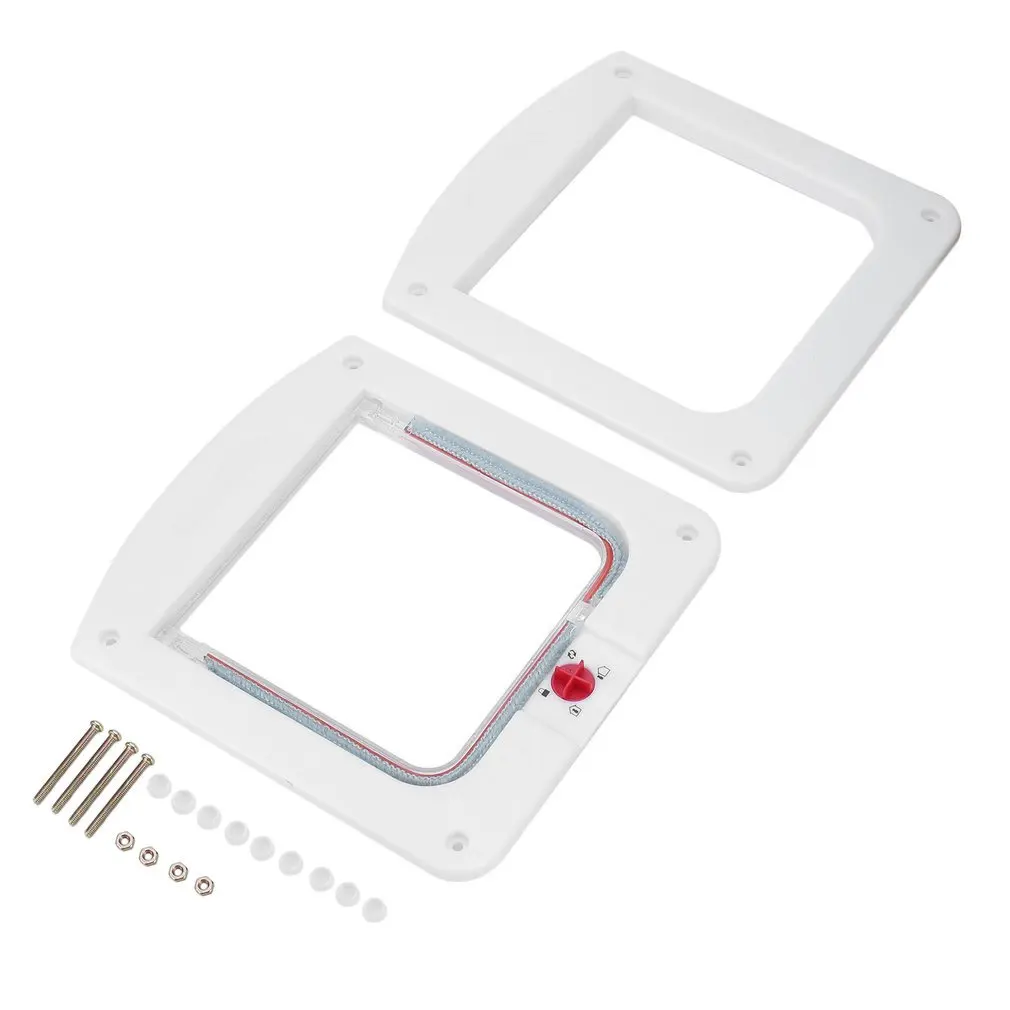 4 Way Locking Cat Flap Door For Interior Exterior Doors Weatherproof Pet Doors For Cats & Doggie Suitable Window & Wall