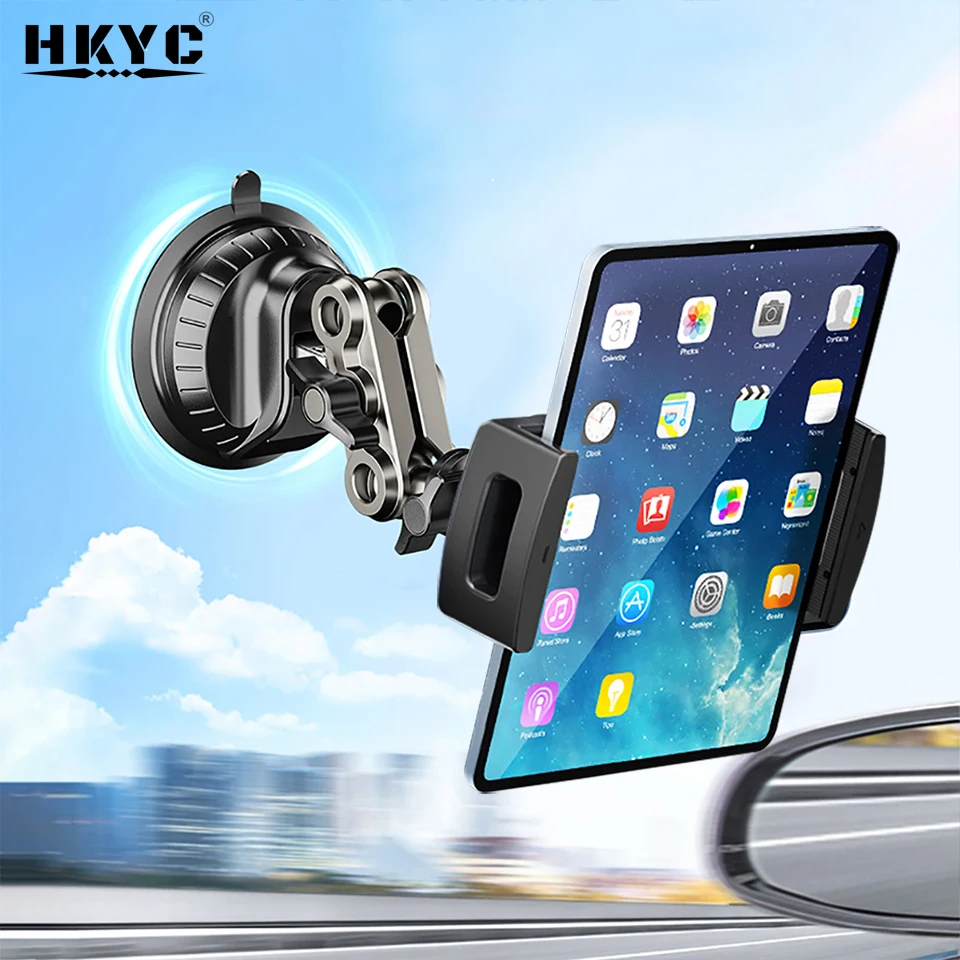 Supporto Tablet In Alluminio Per Auto, Ventosa Doppia 360° Per IPad Pro 12.9/Air/Mini, Samsung Galaxy Tab E Altri (4.7-15 Pollici) - Per Parabrezza, Camion, Yacht - 2