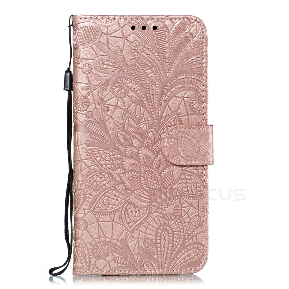Lace Flower Flip Wallet Leather Phone Case Cover