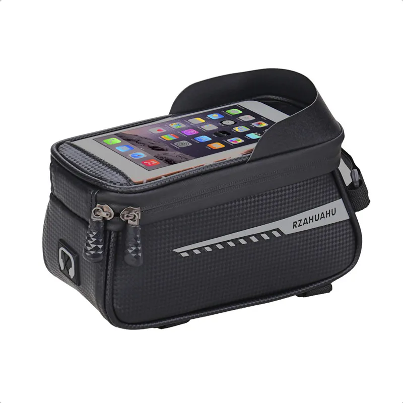 Bicycle Front Beam Bag Front Tube Cycling Bag Waterproof Phone Case Holder Touchscreen Saddle Accessories