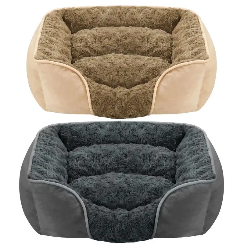 

Large Dogs Bed Square Extra Head and Neck Support Sleeper Winter Warm Cat House Removable Soft Sofa Neck Support Pet supplies