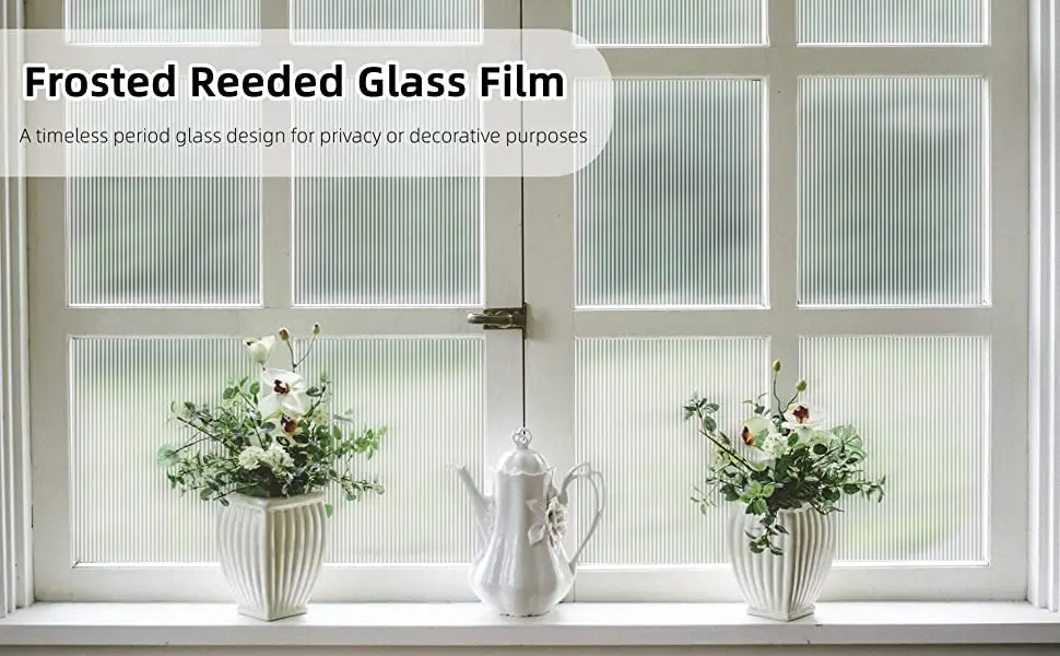 Description Picture 5 of itemReeded Glass Film Window Privacy Film 3D Glass Decals Film Decorative Film for Window Door Cabinet Non Adhesive Anti