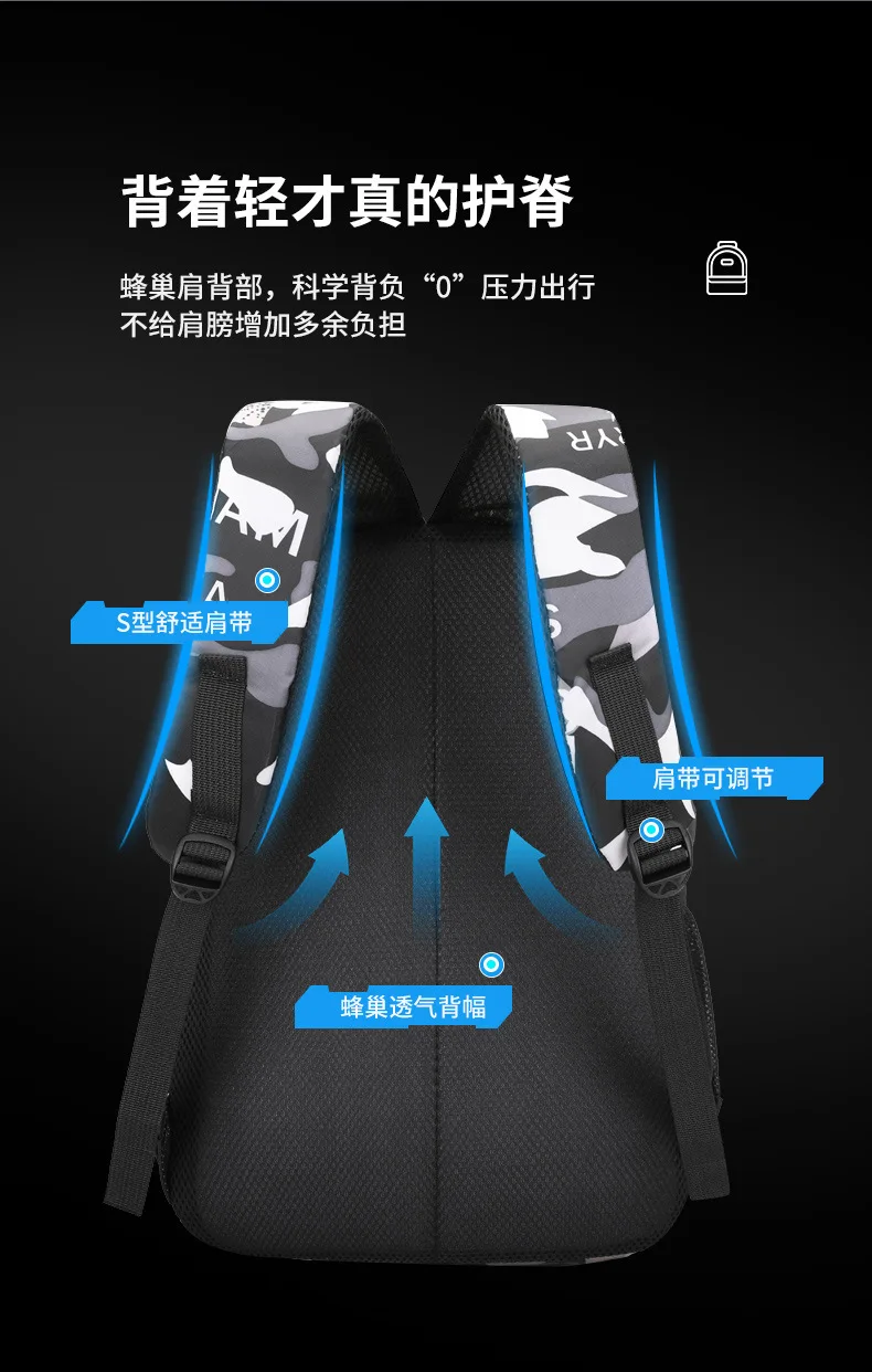 Rucksack Trendy Junior High School High School Tasche Reise Koreanische Version Männer Und Frauen Mode Verdicken Doppel Schulter Taschen – Detail 11