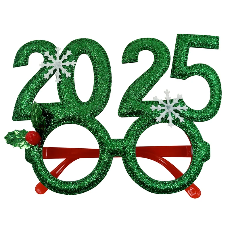 Description Picture 2 of item6Pcs Number 2025 Christmas Glasses Xmas Party Kids Adult Photobooth Props Eyeglasses Frame New Year Gift Home Supplies