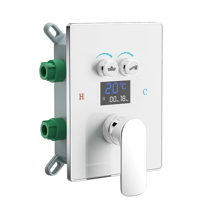 In Wall Thermostatic Shower Valve LED Temperature Digital Display Concealed Shower Mixing Valve Faucet HW-9812
